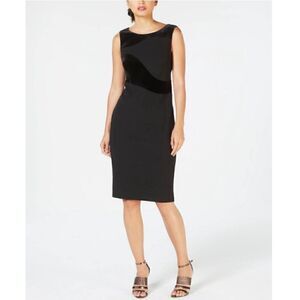 Calvin Klein chocolate velvet swirl sheath dress